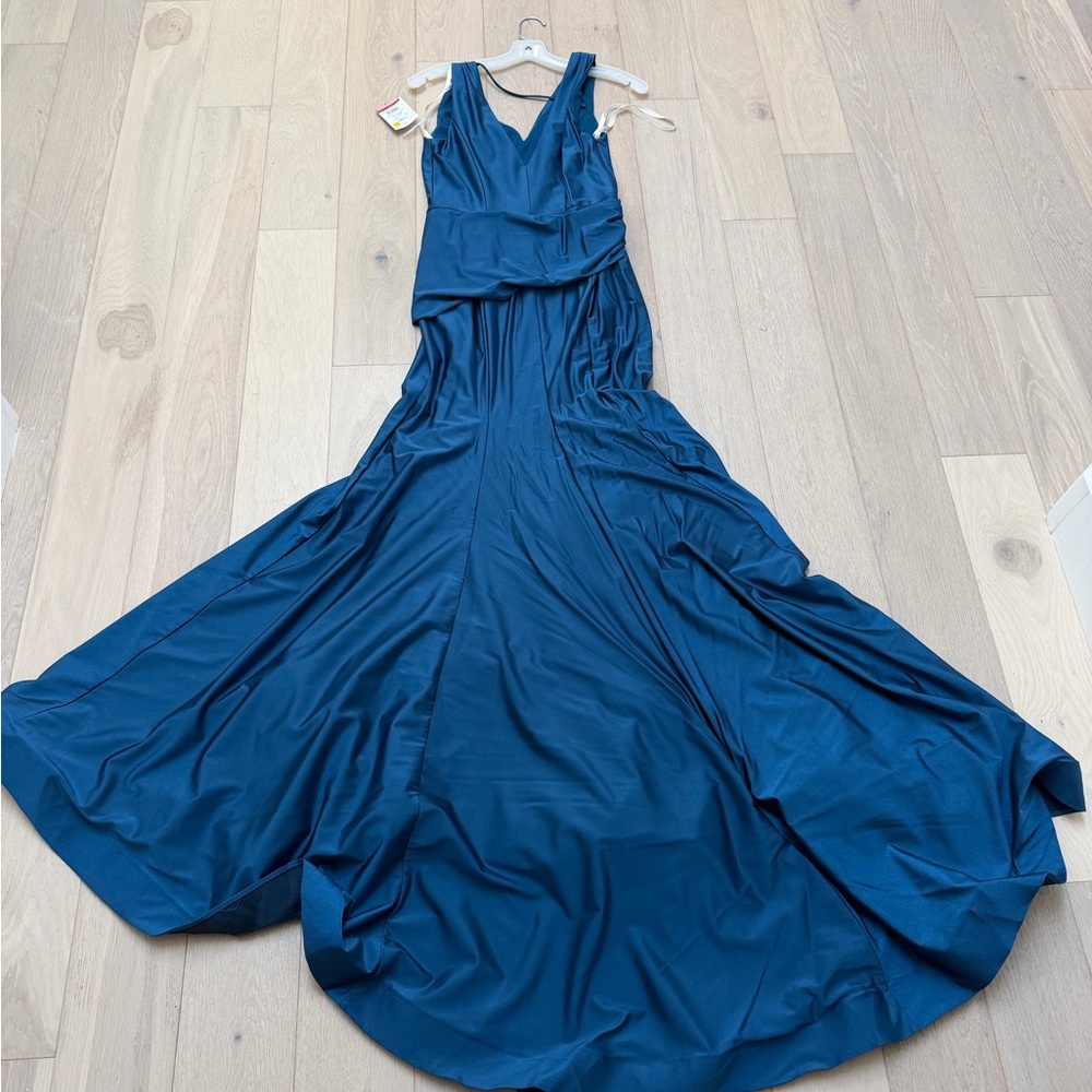David's Bridal Deep Blue Maxi Dress
